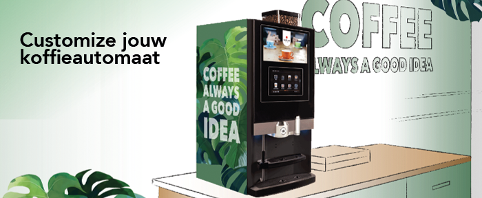 Customize jouw koffieautomaat, voor een unieke koffiecorner op het werk